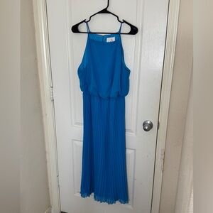 Sam Edelman Bright Blue Pleated Skirt Maxi Dress - NWT - Size 12